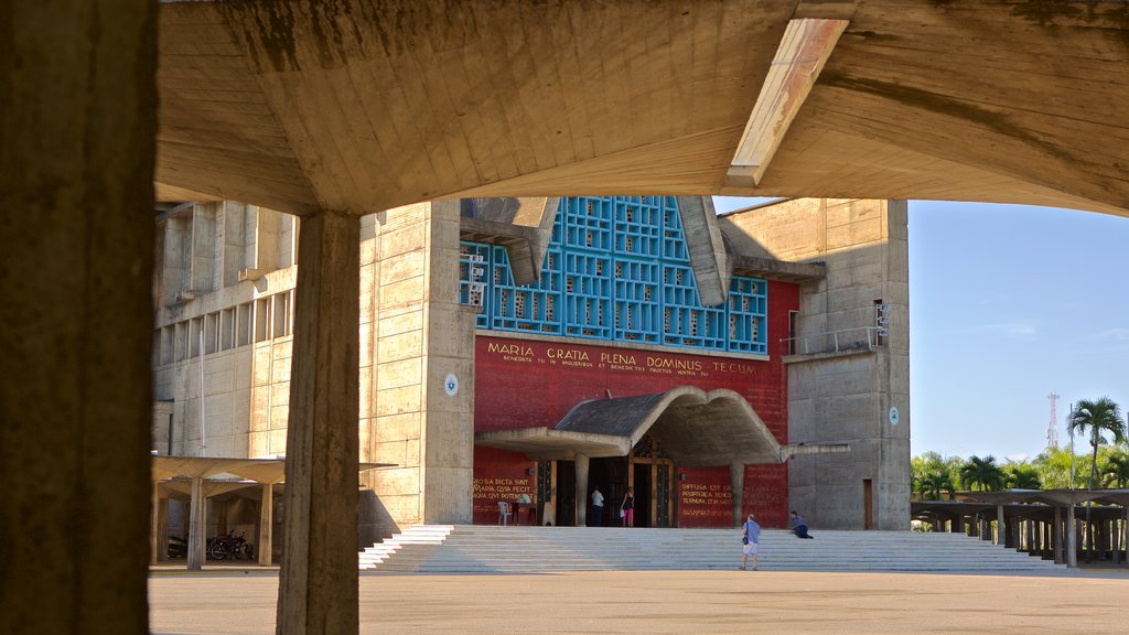 La Altagracia Cathedral showing modern architecture and a square or plaza