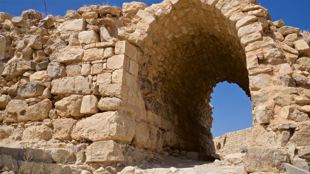 Burg Shobak mit einem Geschichtliches und Gebäuderuinen