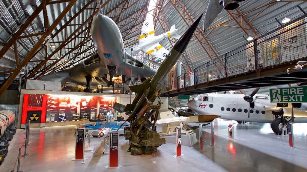 Cosford Royal Air Force Museum showing interior views and aircraft