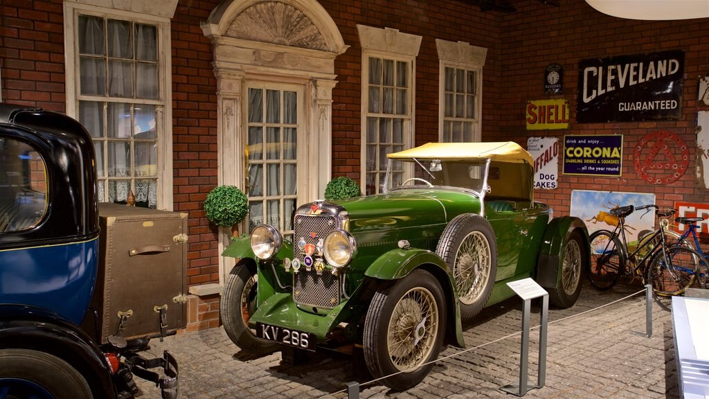 Coventry Transport Museum which includes interior views and heritage elements