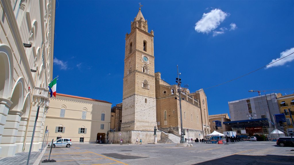 San Giustino Cathedral which includes a square or plaza and heritage architecture