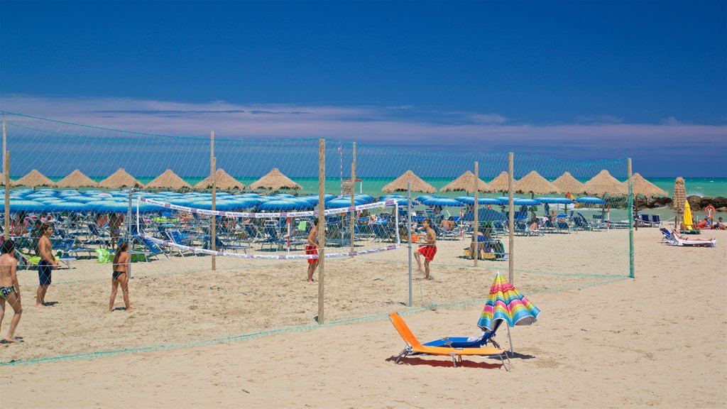 Montesilvano featuring a beach and general coastal views as well as a small group of people