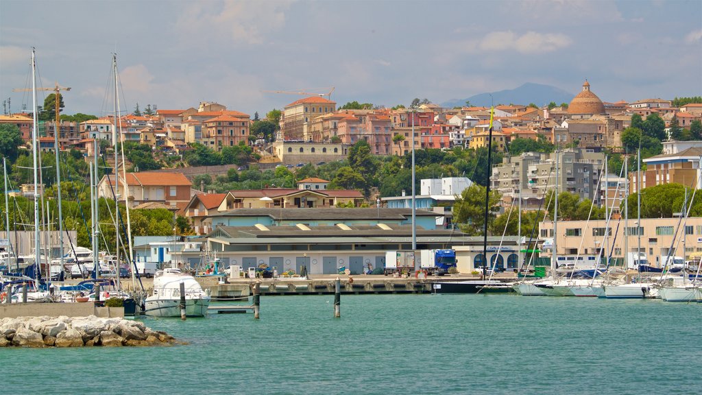 Giulianova Harbor featuring a coastal town and a bay or harbour