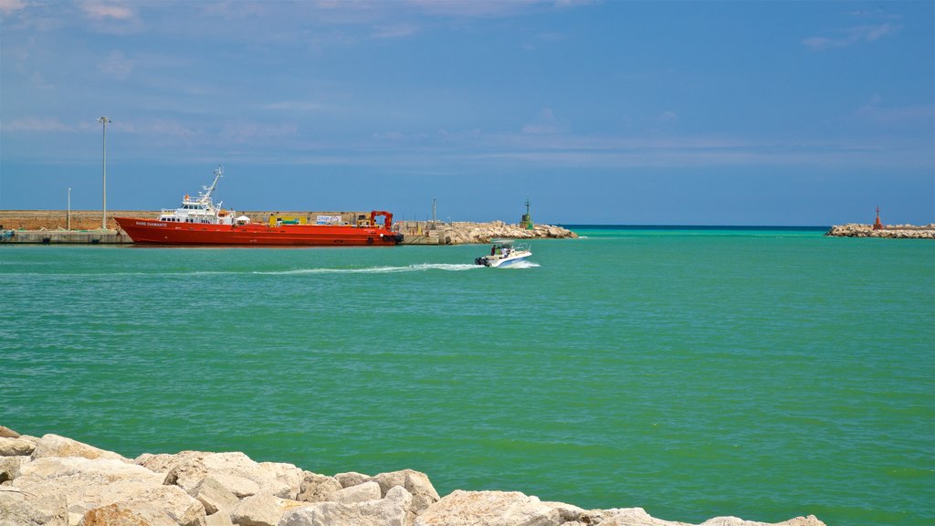 Giulianova Harbor featuring boating and general coastal views