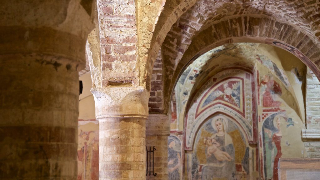 Church of Santa Maria della Rocca showing interior views, heritage elements and art