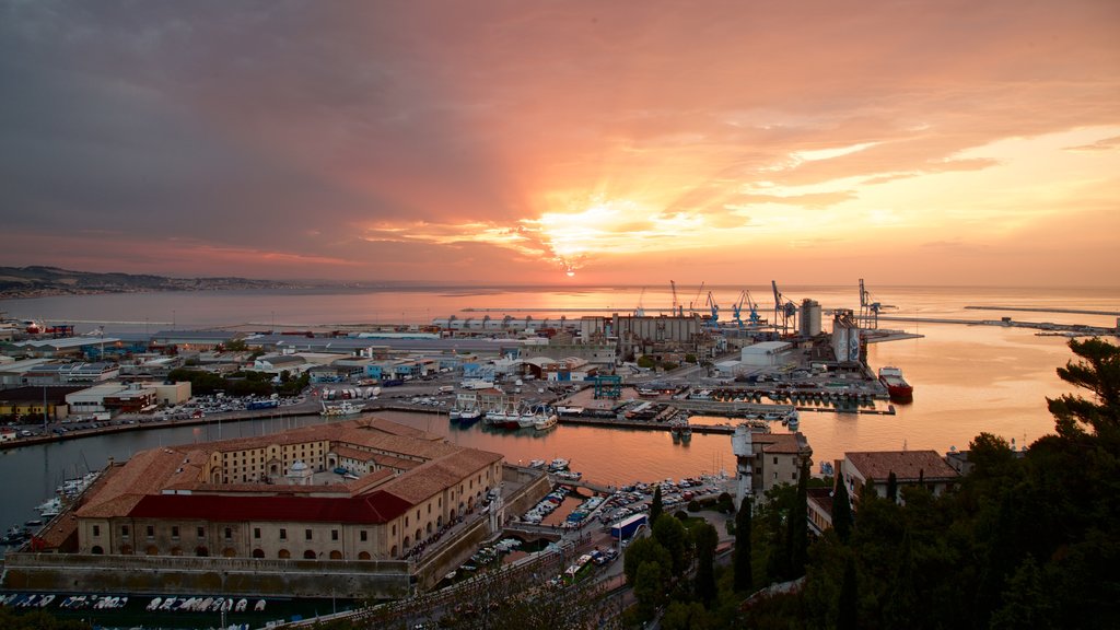 Mole Vanvitelliana featuring a sunset, general coastal views and landscape views