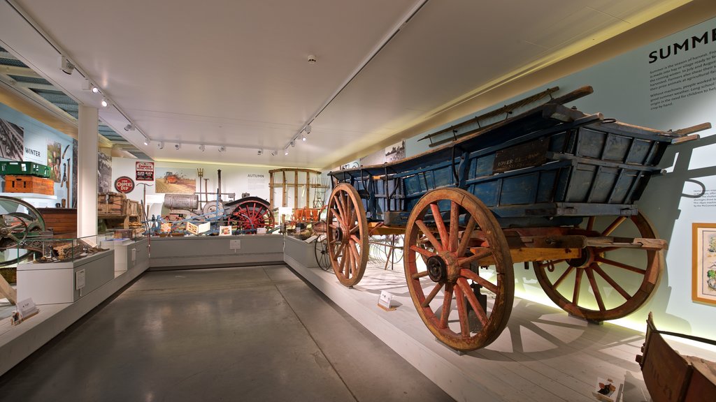 Museum of English Rural Life que incluye vistas interiores y elementos del patrimonio