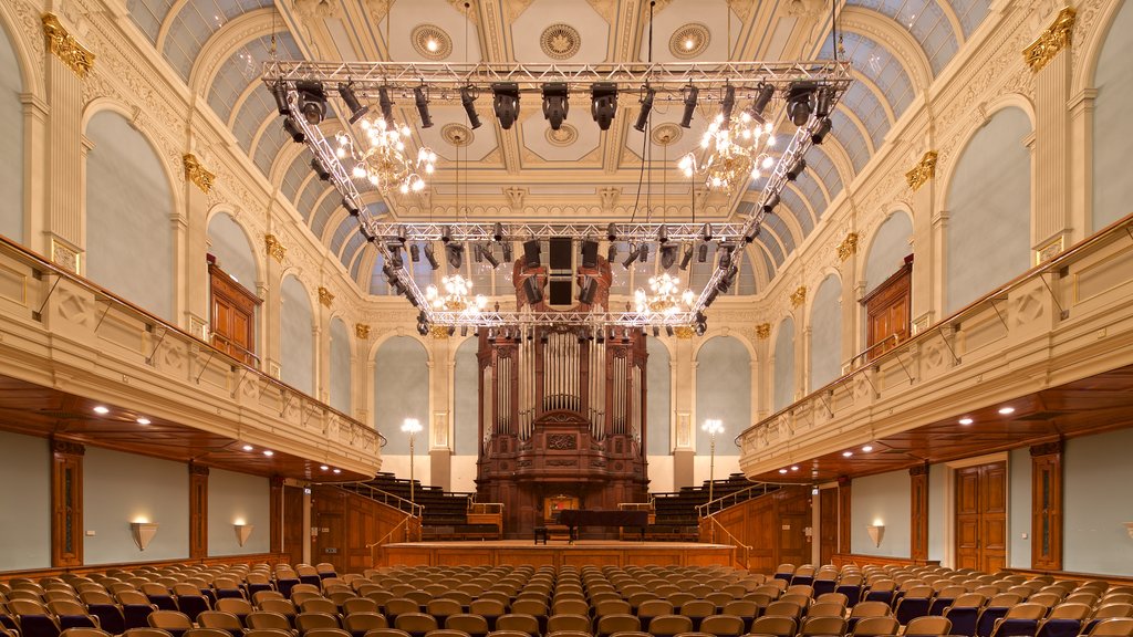 Reading Museum and Town Hall showing theatre scenes, interior views and heritage elements