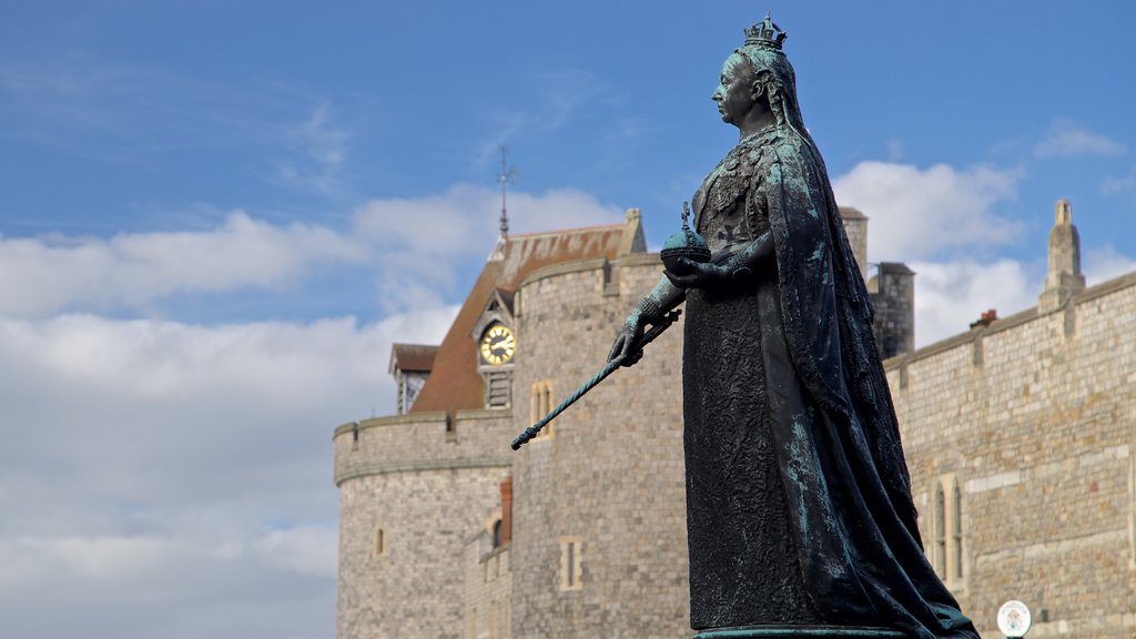 Windsor Castle which includes religious aspects and a statue or sculpture