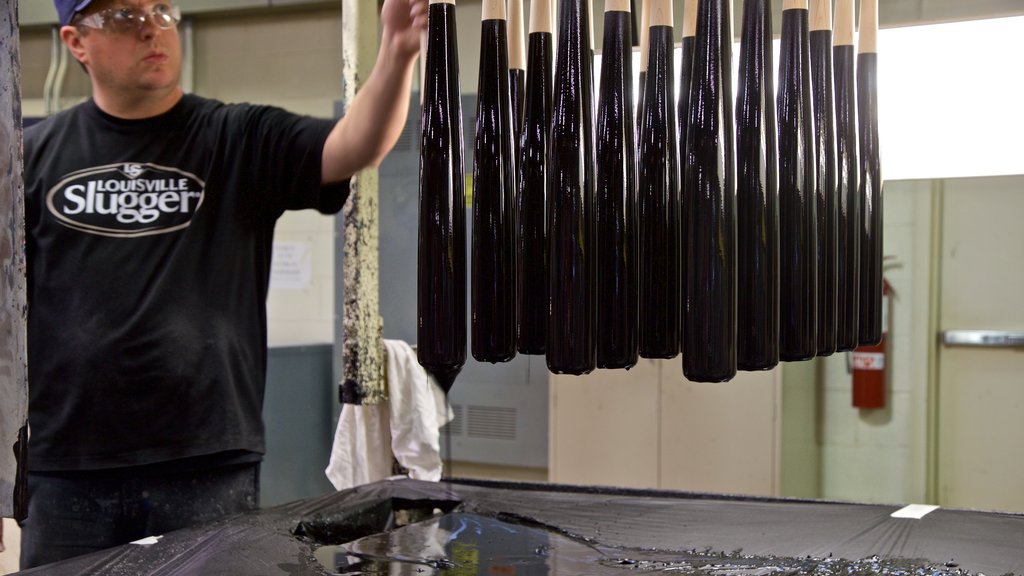 Musée Slugger de Louisville qui includes éléments industriels et vues intérieures aussi bien que homme