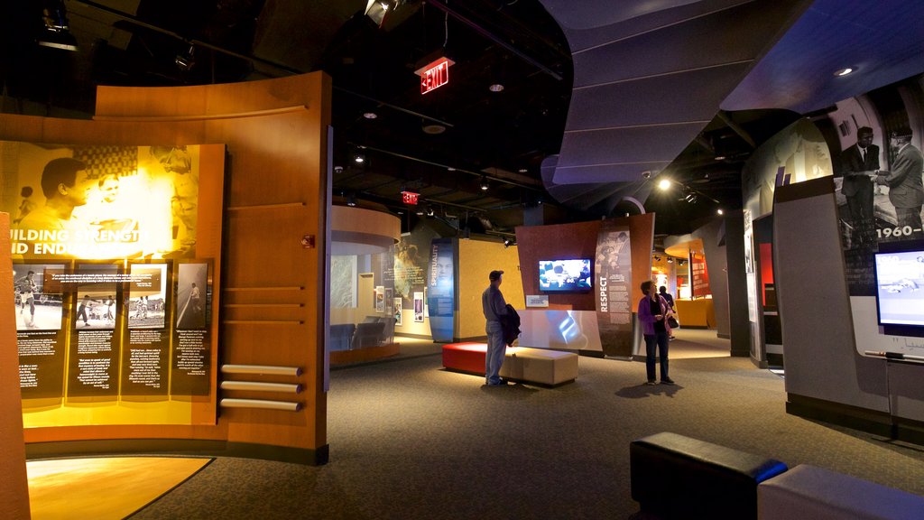 Muhammad Ali Center showing interior views as well as a couple