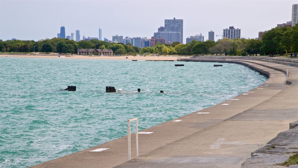 Kathy Osterman Beach showing general coastal views and a city