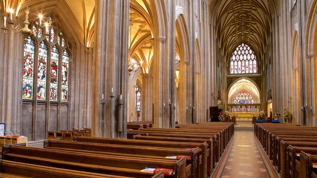 St. Mary Redcliffe Church showing interior views, heritage elements and a church or cathedral