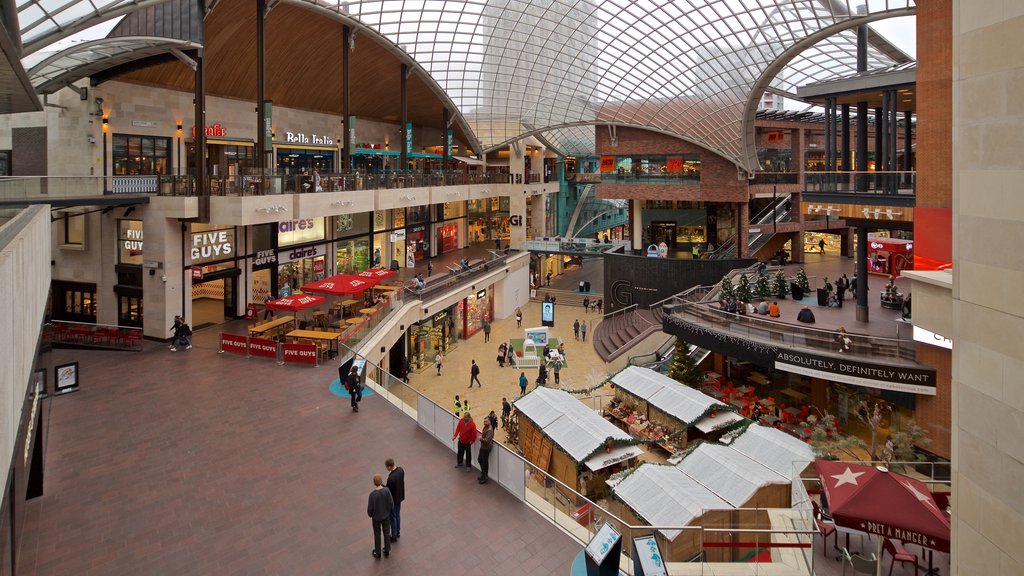 Centro comercial Cabot Circus que incluye compras y vistas interiores