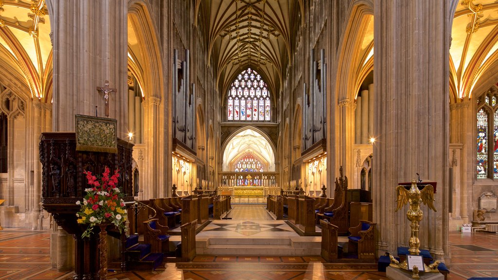 St. Mary Redcliffe Church showing interior views, a church or cathedral and heritage elements