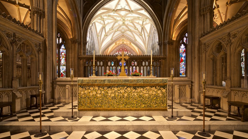 St. Mary Redcliffe Church showing heritage elements, interior views and a church or cathedral