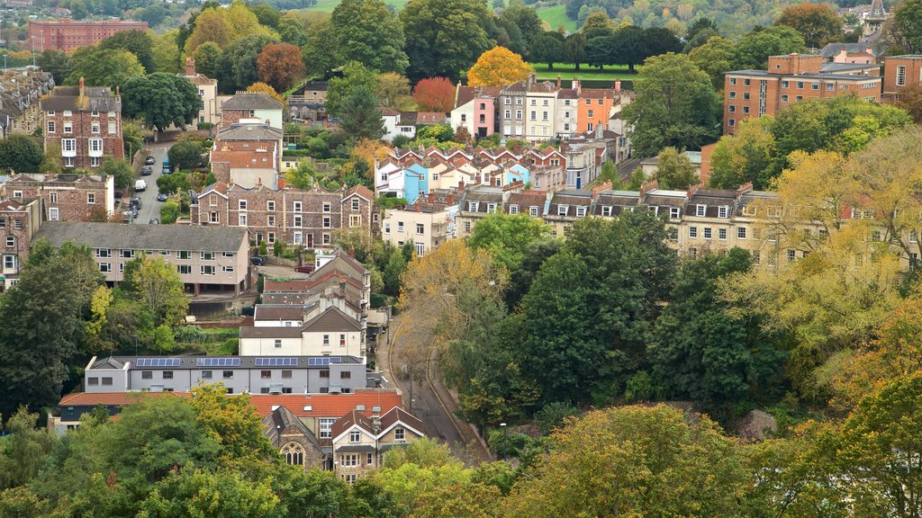 Cabot Tower which includes a small town or village