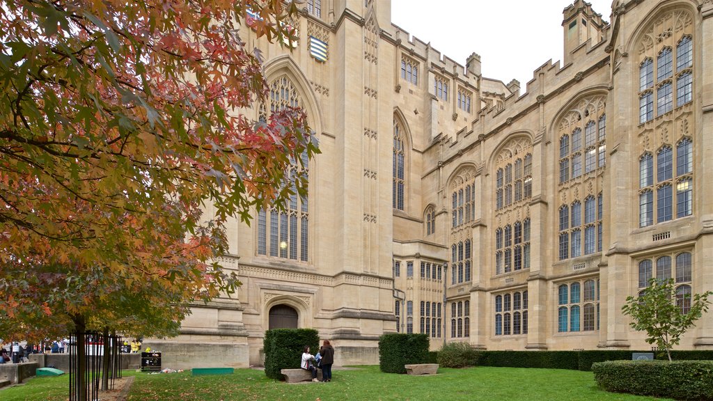 Wills Memorial Building featuring heritage elements and a park