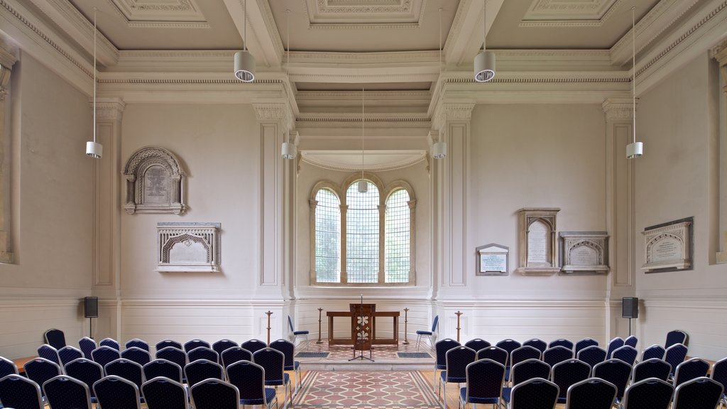 Arnos Vale Cemetery featuring interior views and a church or cathedral