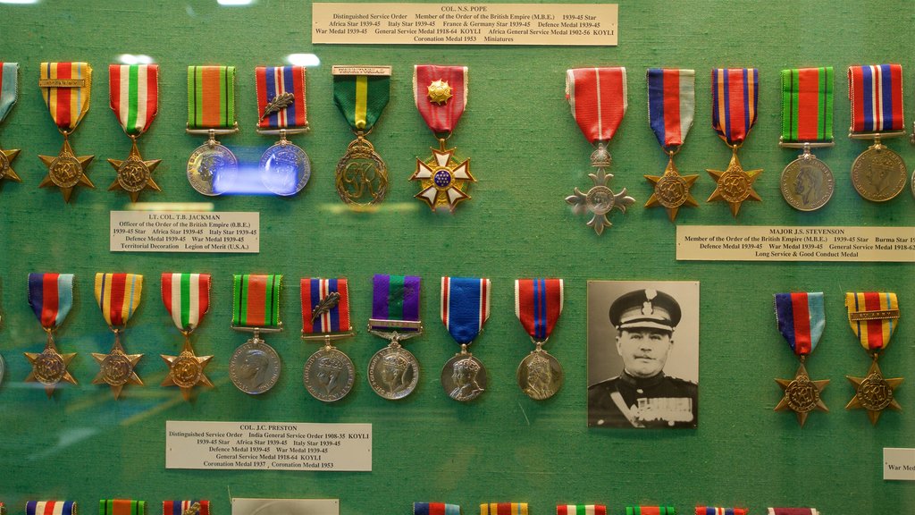 Doncaster Museum and Art Gallery showing military items and heritage elements