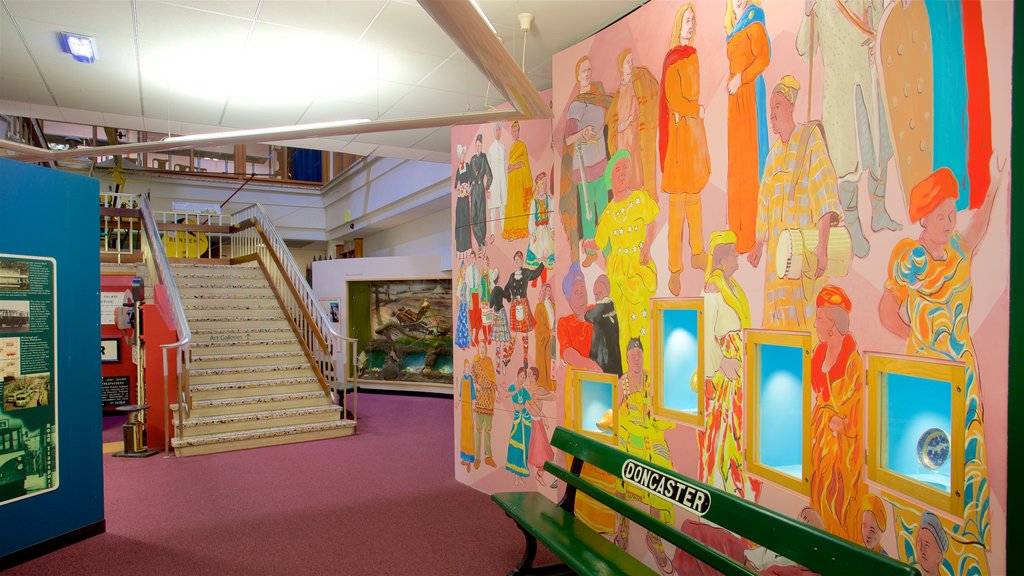 Doncaster Museum and Art Gallery showing interior views and art