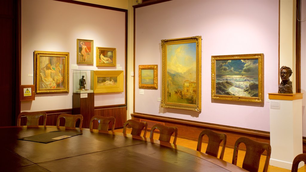 Doncaster Museum and Art Gallery showing interior views and art