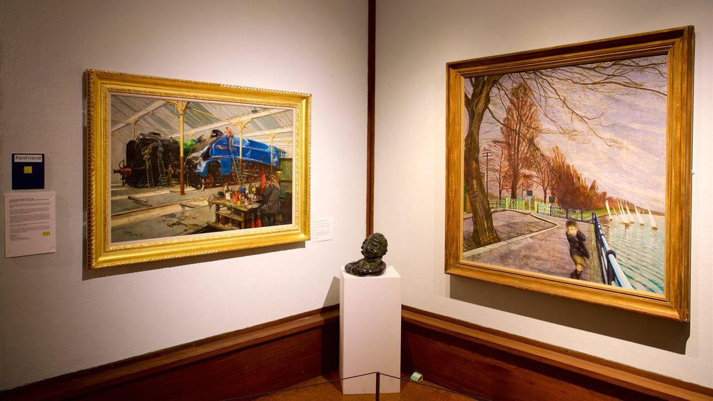 Doncaster Museum and Art Gallery showing art and interior views