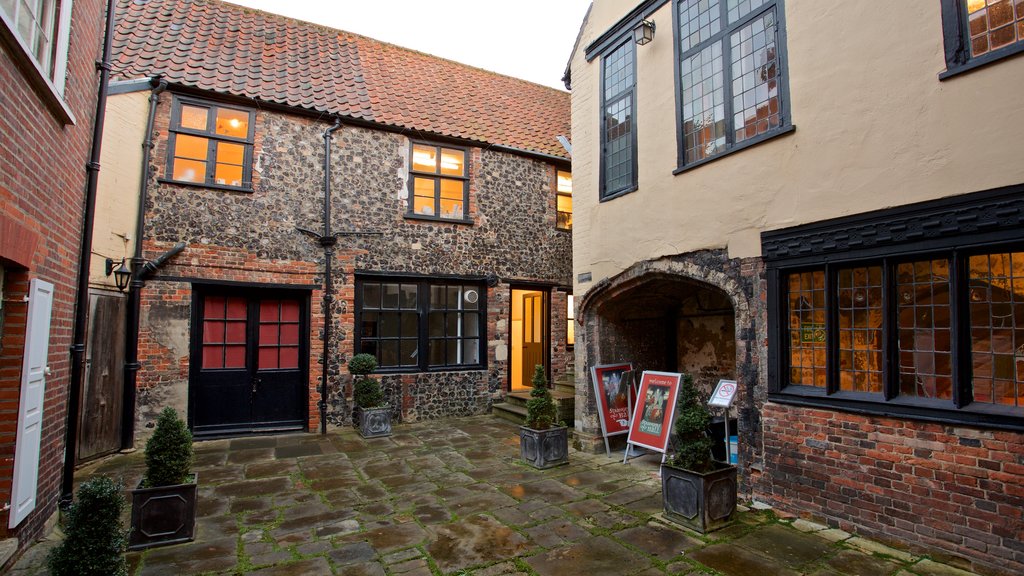 Strangers Hall Garden showing heritage elements