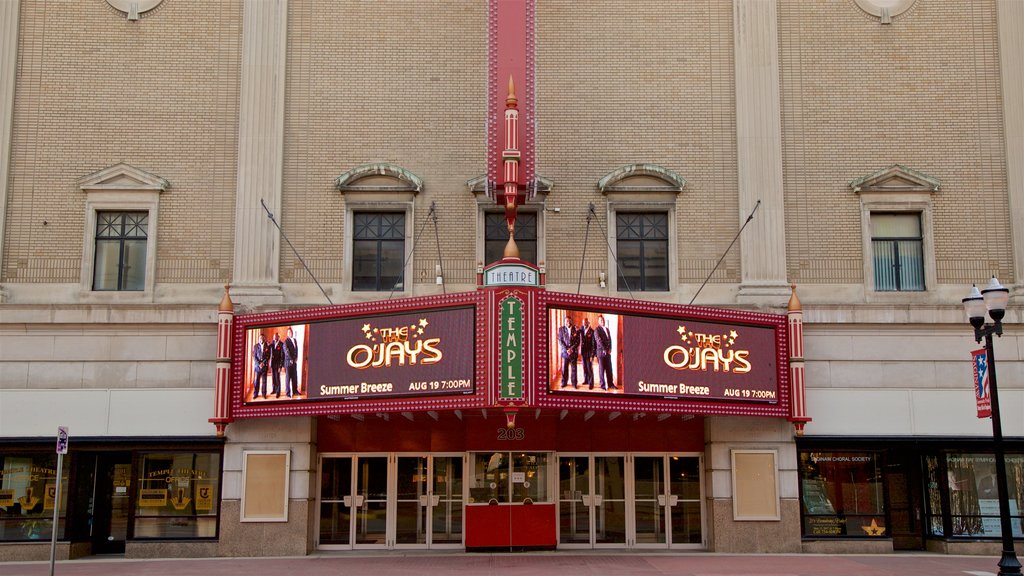 Temple Theatre showing signage