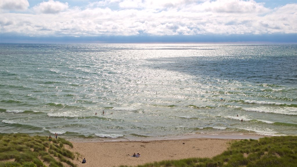 Tunnel Park som viser udsigt over kystområde, en sandstrand og udsigt over landskaber