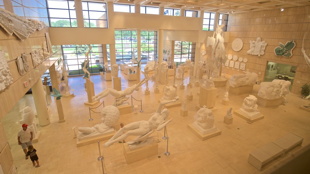 Marshall M. Fredericks Sculpture Museum featuring interior views and art