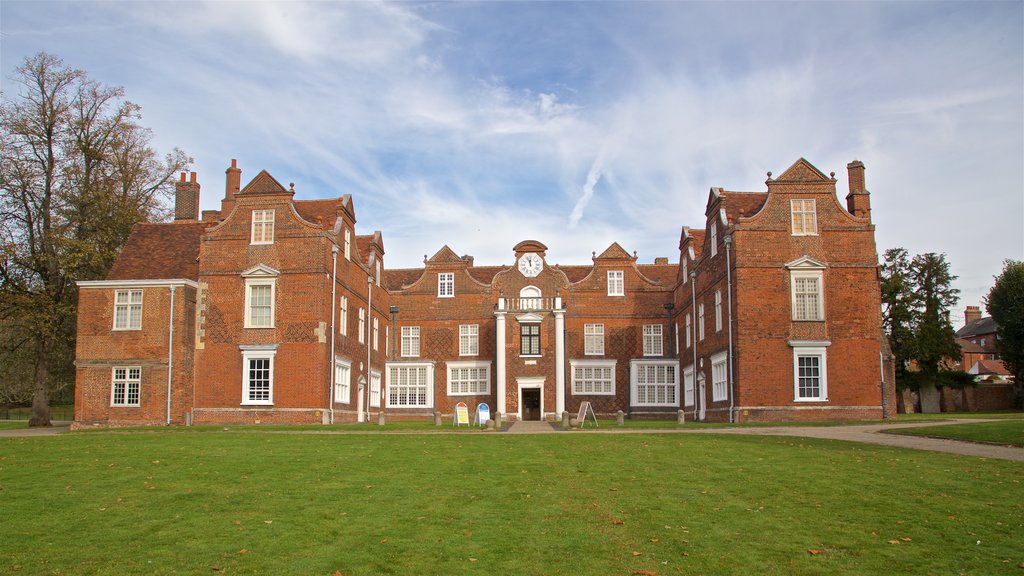 Christchurch Mansion which includes heritage architecture and a house