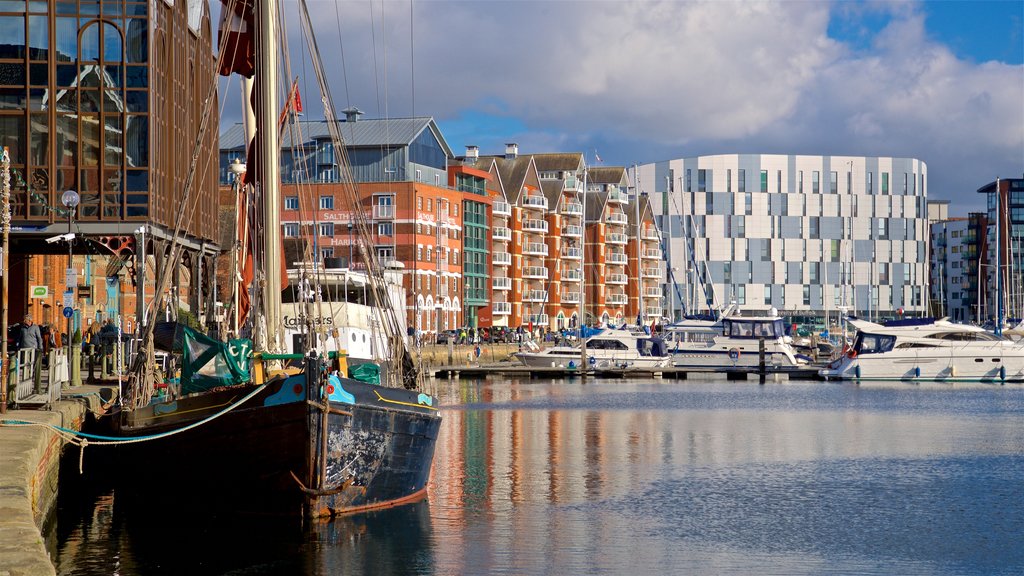 University Campus Suffolk which includes a bay or harbour