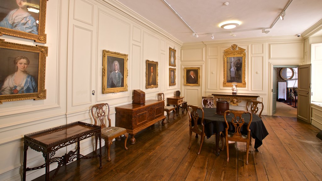 Christchurch Mansion showing interior views, a house and art