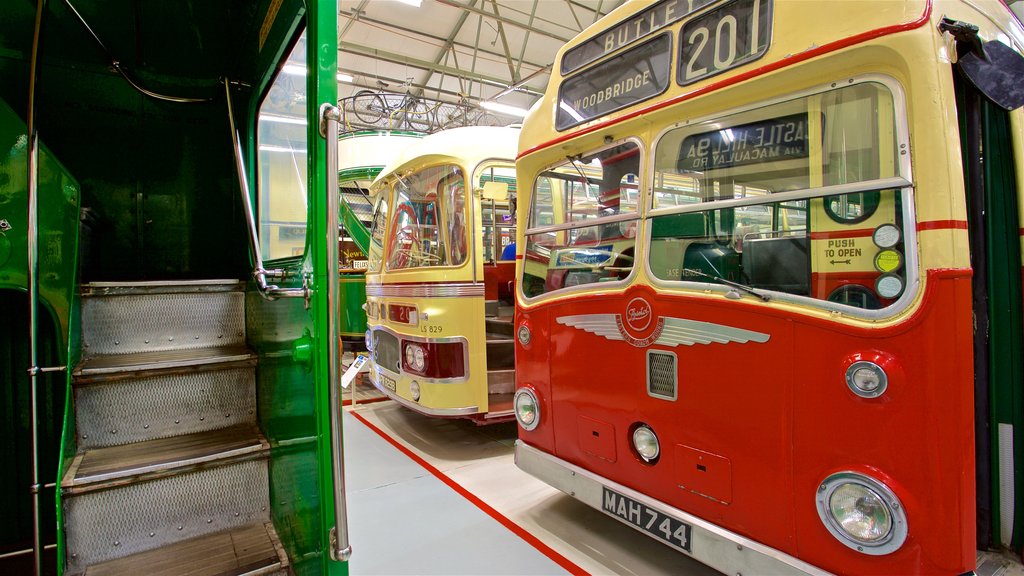 Ipswich Transport Museum featuring interior views and heritage elements