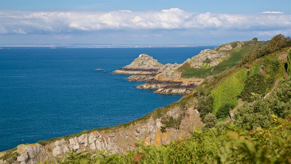 Bouley Bay showing rugged coastline and general coastal views