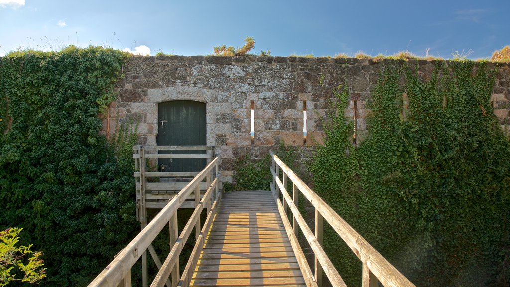 Bouley Bay showing heritage elements and a bridge