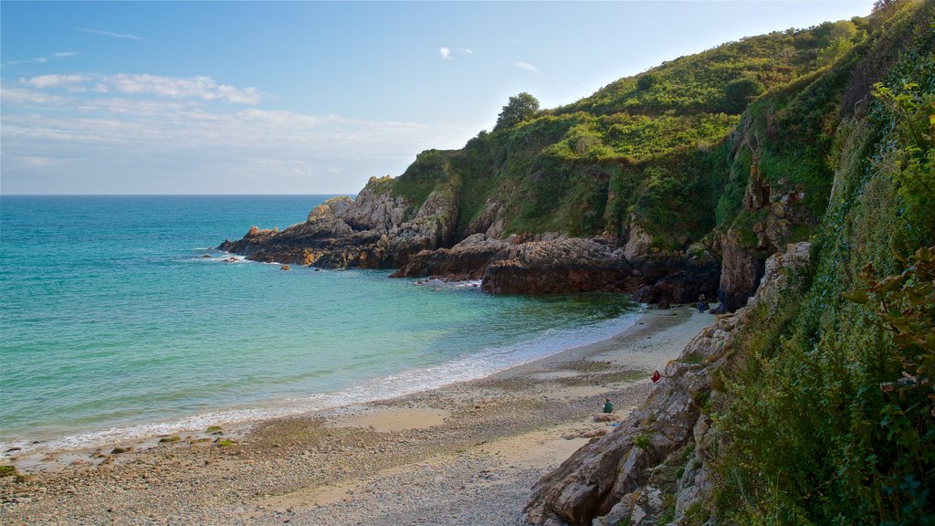 Petit Bot Bay which includes rugged coastline, a pebble beach and general coastal views