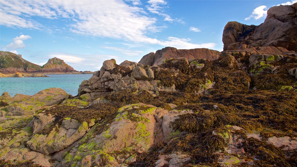 Jersey showing rocky coastline and general coastal views