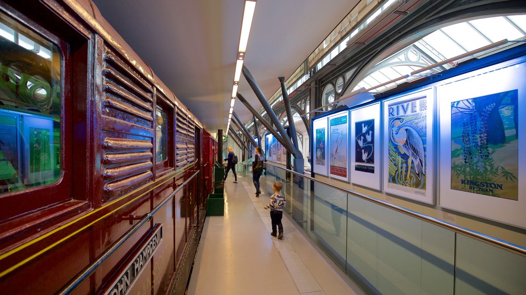 London Transport Museum showing interior views as well as a family