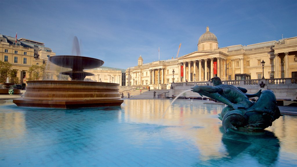 National Gallery featuring a fountain and heritage architecture