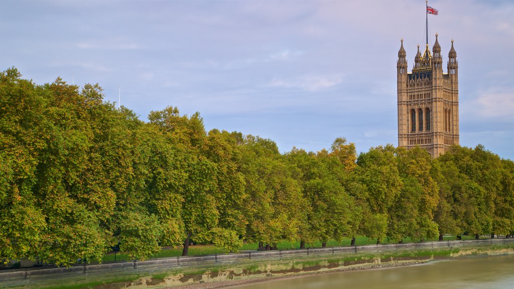 Victoria Tower featuring a river or creek and heritage elements