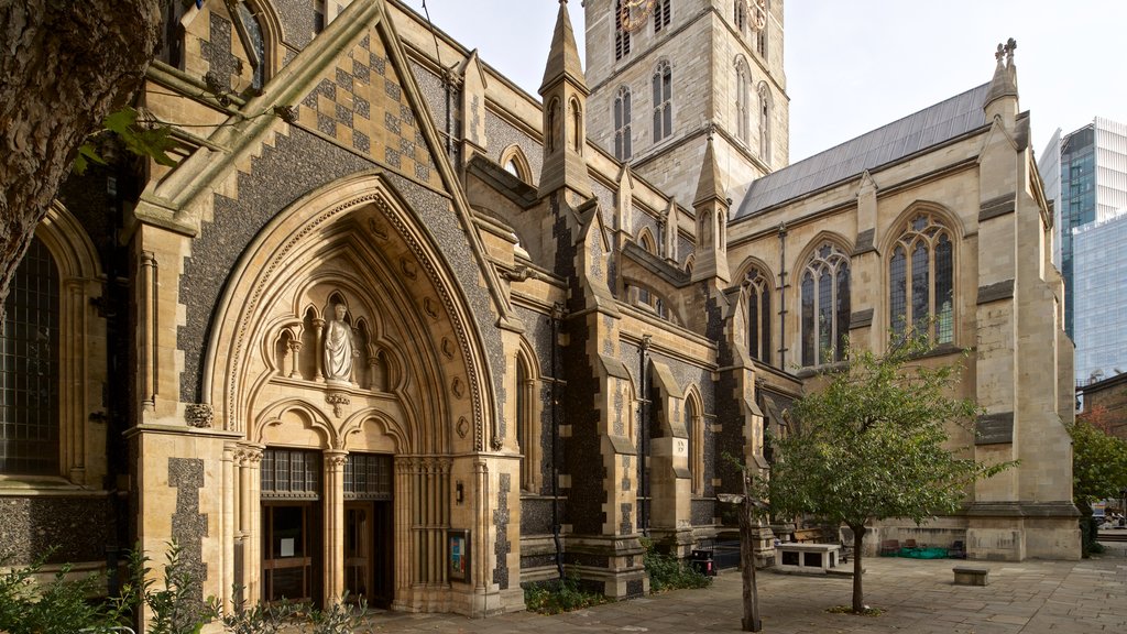 Southwark Cathedral showing a church or cathedral and heritage architecture