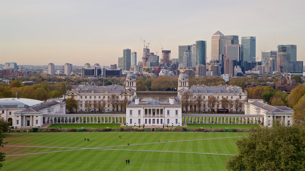 Greenwich Park featuring a garden, landscape views and heritage architecture