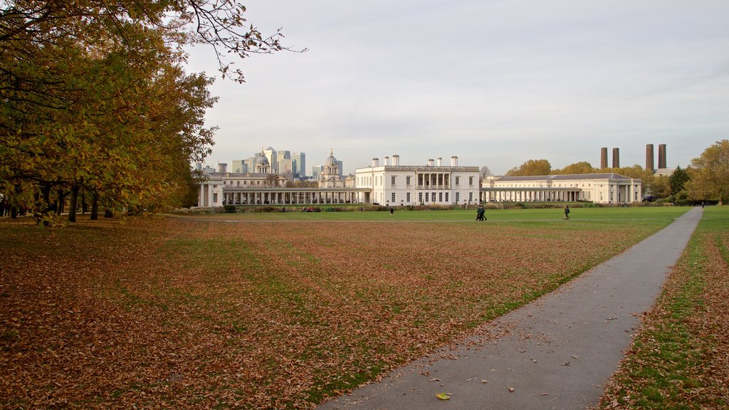 Greenwich Park showing a park and autumn colours