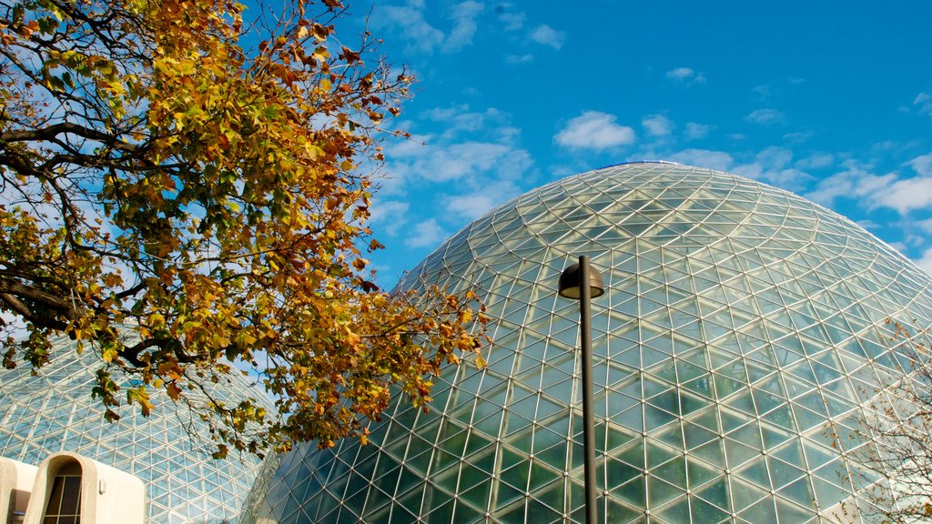 Mitchell Park Horticultural Conservatory que incluye arquitectura moderna