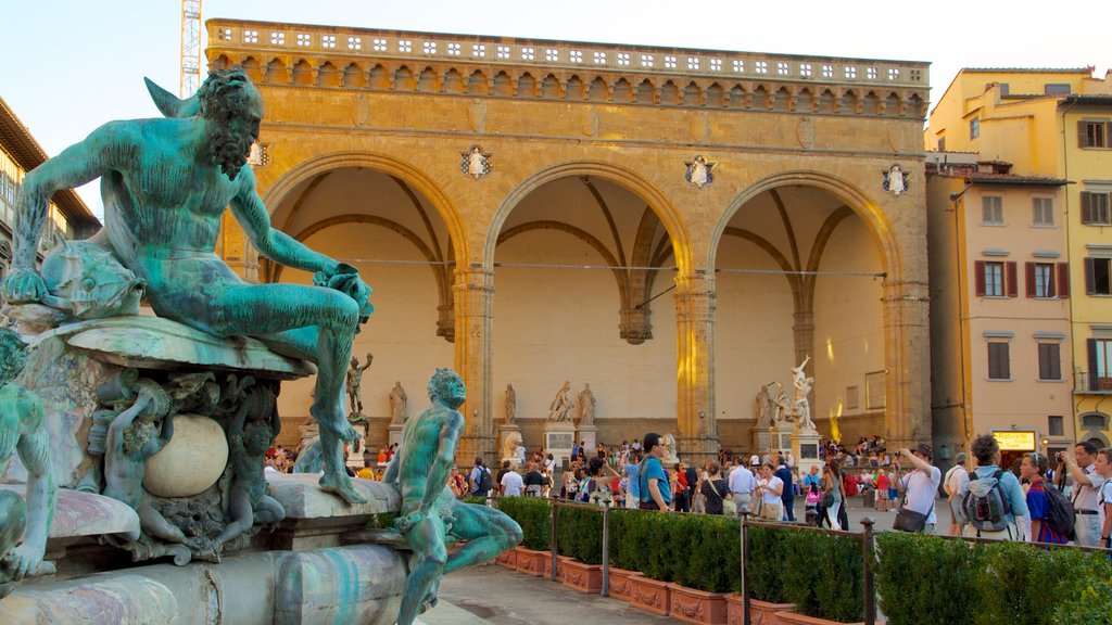 Piazza della Signoria mostrando uma cidade, uma praça ou plaza e arquitetura de patrimônio