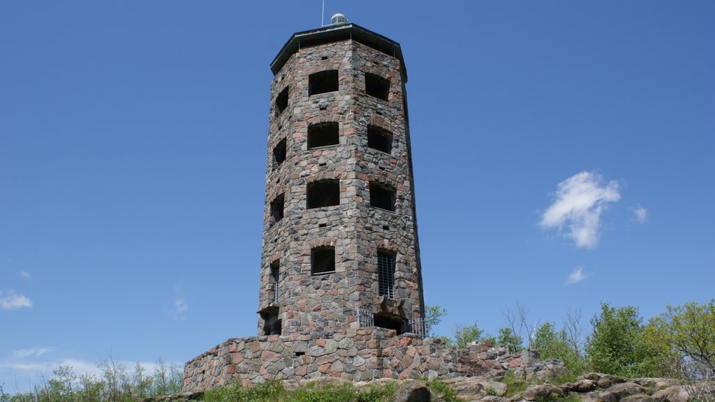 Duluth which includes a lighthouse and heritage architecture