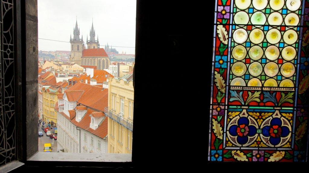 Powder Tower showing heritage architecture, a city and a church or cathedral