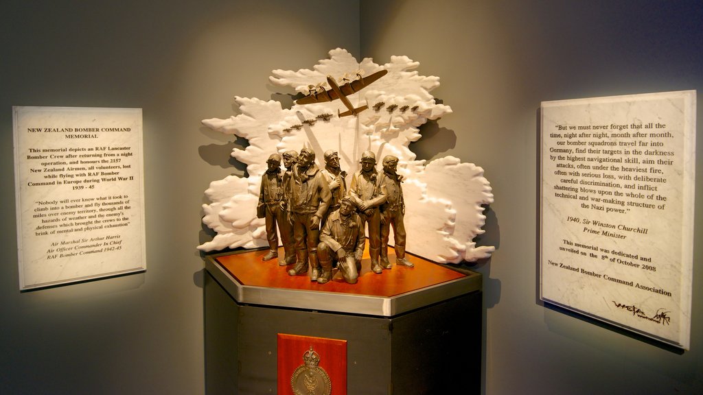 Auckland War Memorial Museum showing military items and interior views